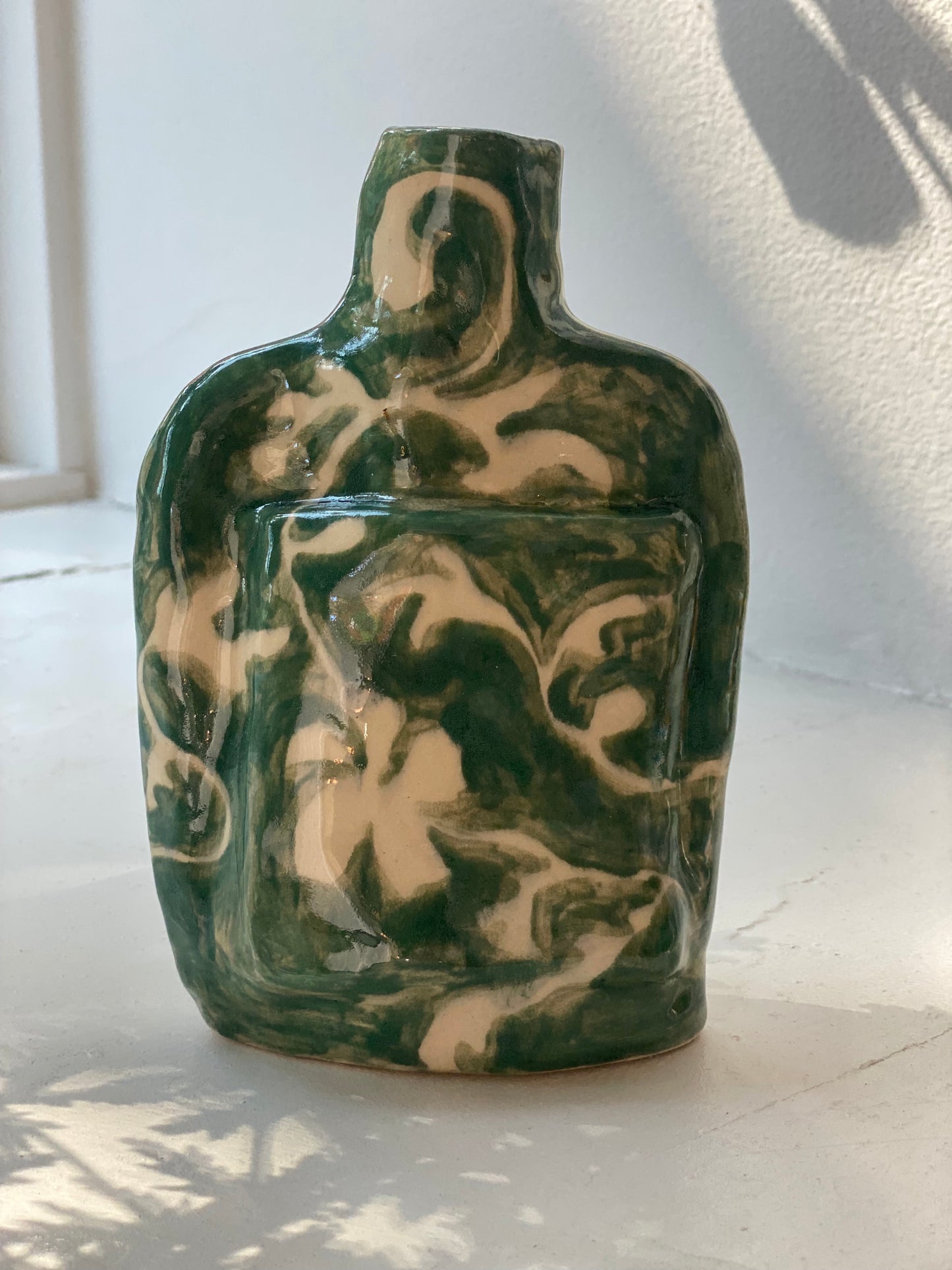 Green Floral Whiskey Bottle
