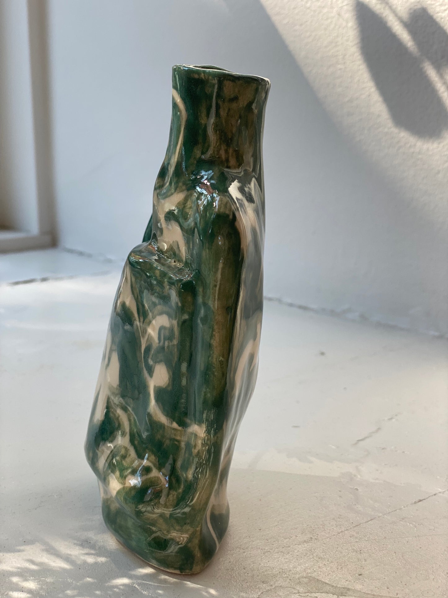 Green Floral Whiskey Bottle