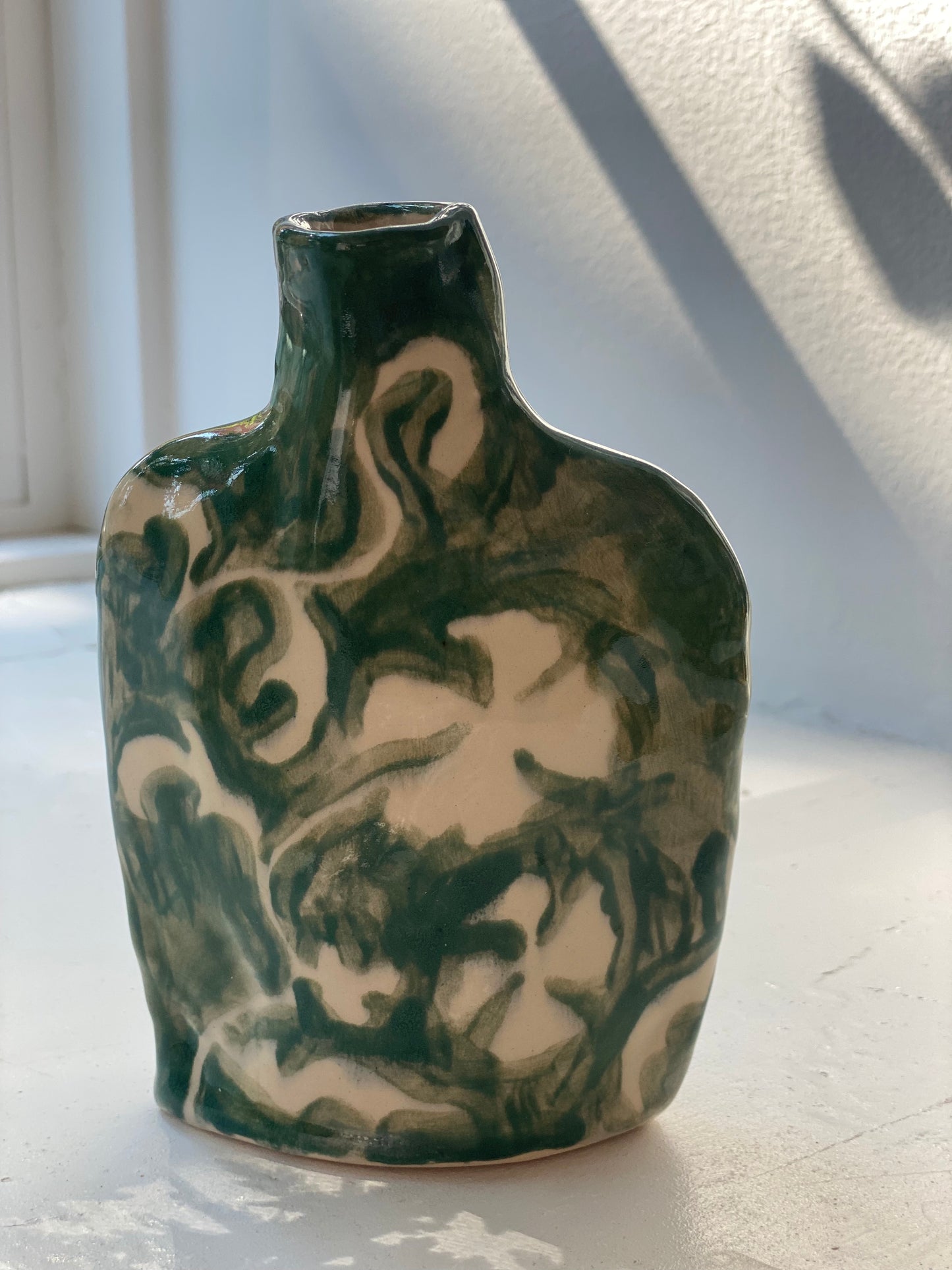 Green Floral Whiskey Bottle