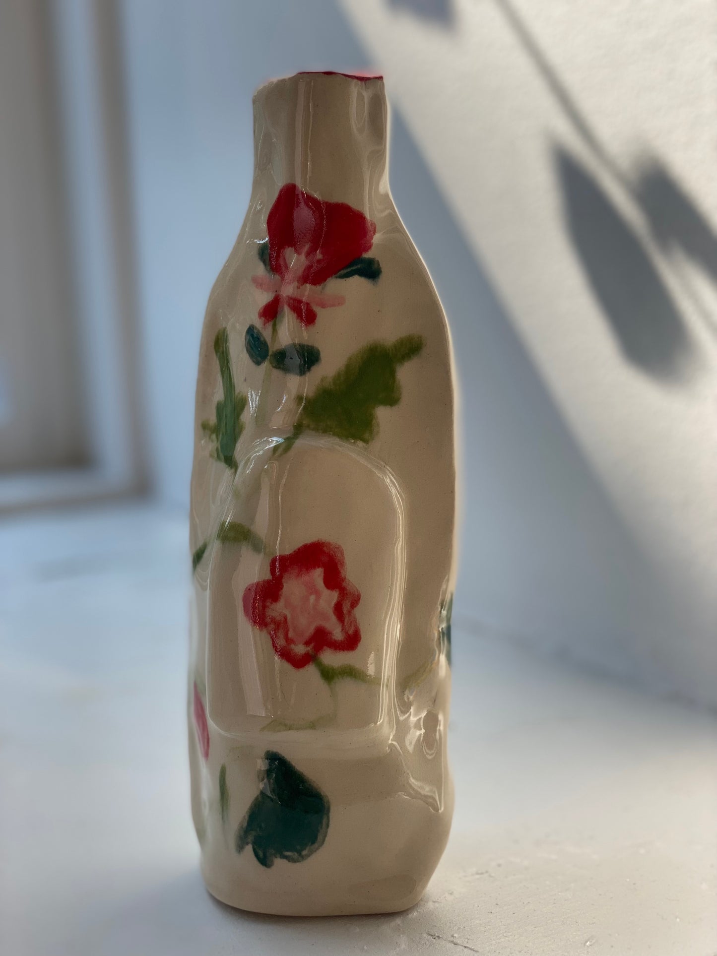 Tall Floral Whiskey Bottle