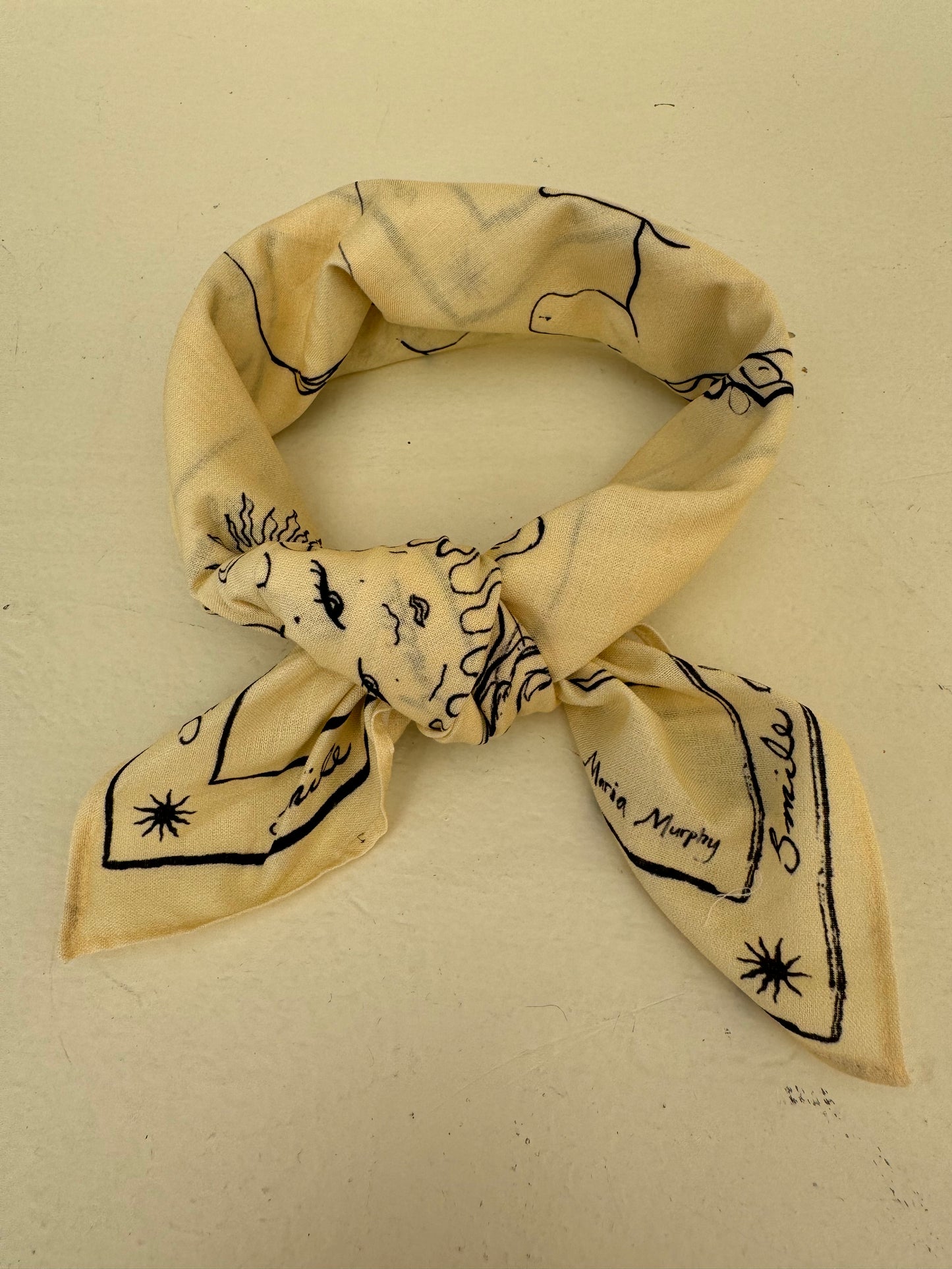 Smile at the sun vanilla cotton scarf