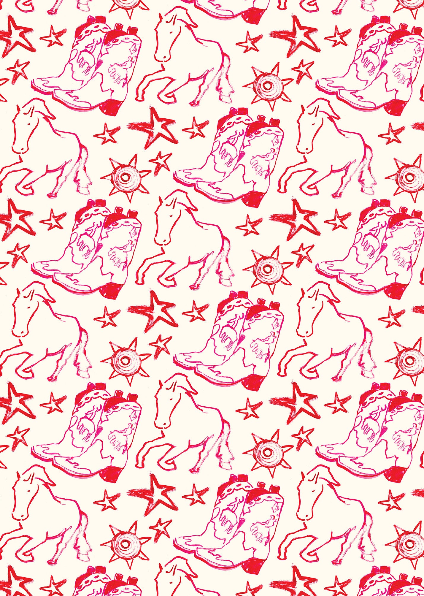 Horse and Boots Wrapping Paper