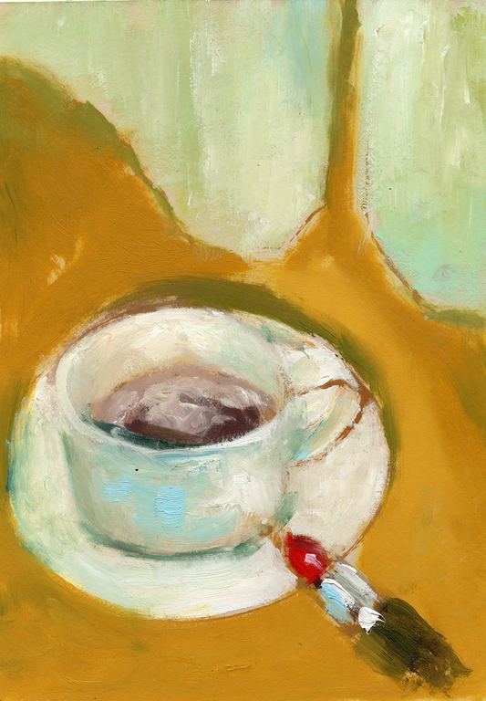 Coffee and Kisses work on paper original